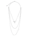 Sterling Forever Rhodium Plated Triangle Layered Necklace