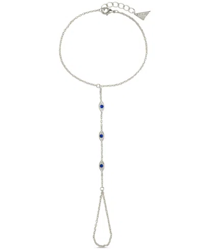 Sterling Forever Rhodium-plated Brass Arielle Cubic Zirconia Evil Eye Hand Chain In Multi