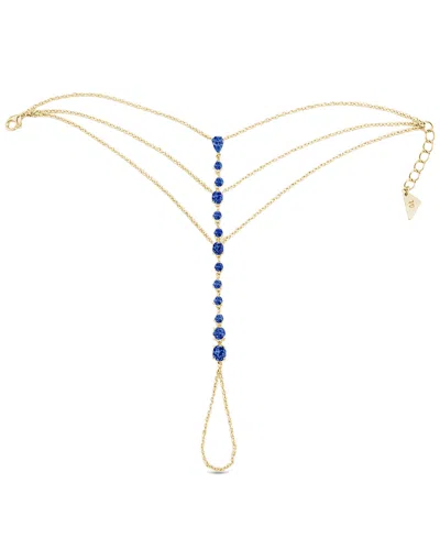 Sterling Forever Rhodium-plated Brass Malys Cubic Zirconia Hand Chain In Multi