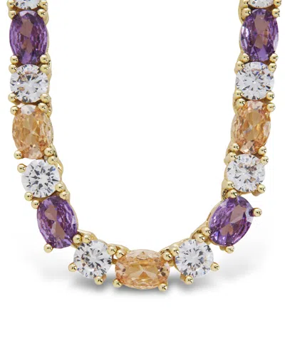 Sterling Forever Rhodium-plated Brass Ophelia Tennis Necklace In Multi