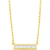 Sterling Forever Ricki Cubic Zirconia Bar Pendant Necklace