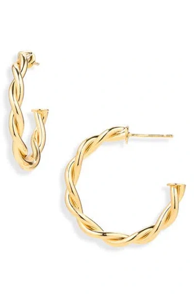 Sterling Forever Rikke Twisted Hoop Earrings In Gold