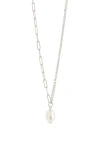 Sterling Forever River Pearl Mixed Chain Necklace In Silver