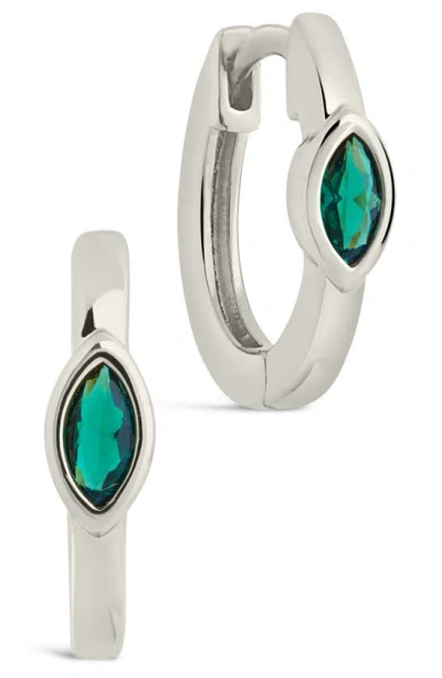 Sterling Forever Robyn Cubic Zirconia Huggie Hoop Earrings In Silver