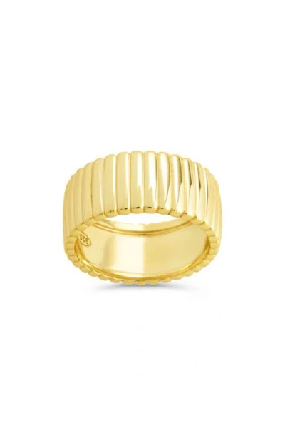 Sterling Forever Robyn Ribbed Band Ring In Gold
