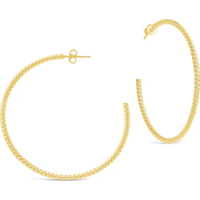 Sterling Forever Rope Twist Hoop Earrings In Gold