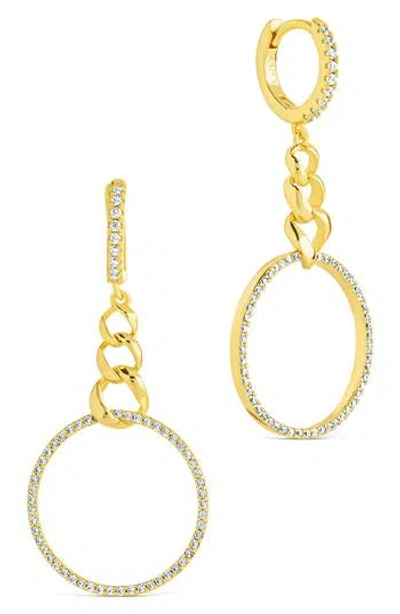 Sterling Forever Rosaline Cubic Zirconia Floating Ring Dangle Drop Earrings In Gold