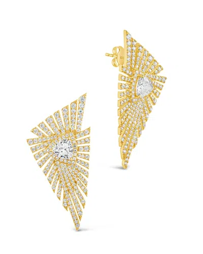 Sterling Forever Rosanne Cz Statement Stud Earrings In Gold