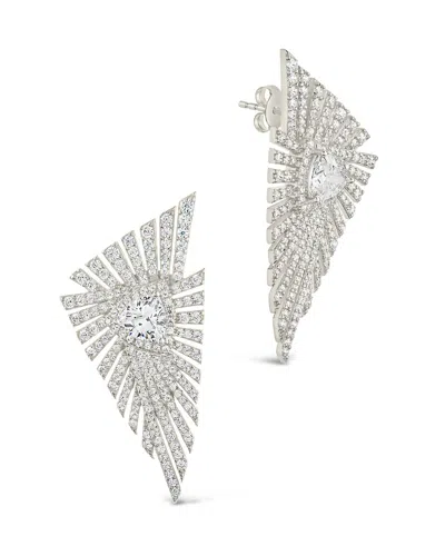 Sterling Forever Rosanne Cz Statement Stud Earrings In Silver
