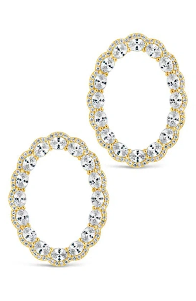 Sterling Forever Rosario Cz Front Hoop Earrings In Gold