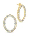 Sterling Forever Rosario Cz Front Hoop Earrings In Gold