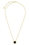 Sterling Forever 14k Plated Black Onyx Pendant Necklace In Gold