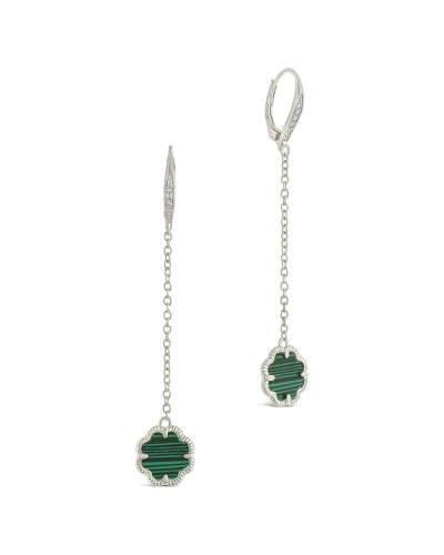 Sterling Forever Rose Petal Long Drop Earrings In Metallic