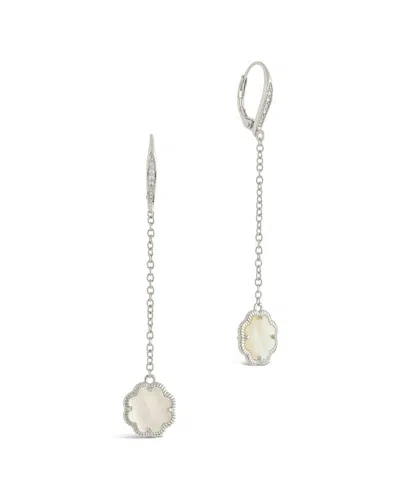 STERLING FOREVER STERLING FOREVER ROSE PETAL LONG DROP EARRINGS
