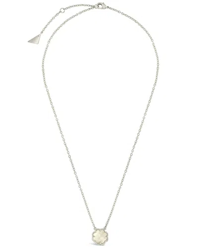 Sterling Forever Rose Petal Pendant Necklace In Gray
