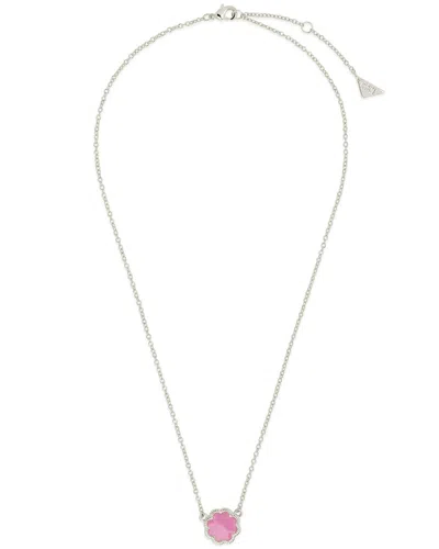 Sterling Forever Rose Petal Pendant Necklace In White