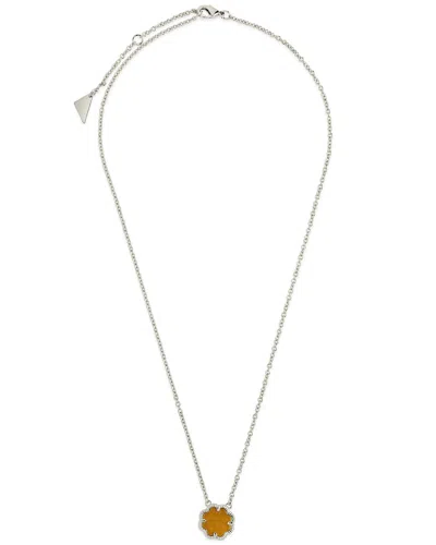 Sterling Forever Rose Petal Pendant Necklace In White
