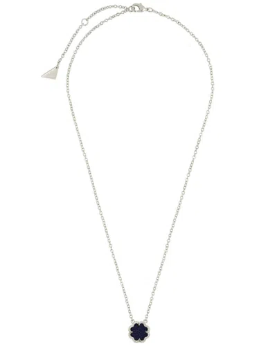 Sterling Forever Rose Petal Pendant Necklace In Blue