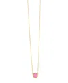 Sterling Forever Rose Petal Pendant Necklace In Gold,pink Enamel