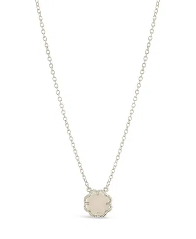 Sterling Forever Rose Petal Pendant Necklace In Silver,mother Of Pearl