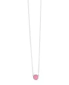 Sterling Forever Rose Petal Pendant Necklace In Silver,pink Enamel
