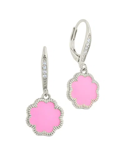 STERLING FOREVER STERLING FOREVER ROSE PETAL SHORT DROP EARRINGS