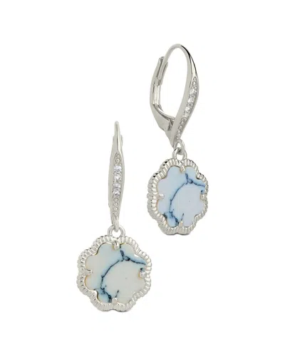 Sterling Forever Rose Petal Short Drop Earrings In Metallic