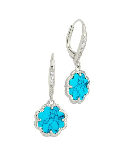 STERLING FOREVER STERLING FOREVER ROSE PETAL SHORT DROP EARRINGS