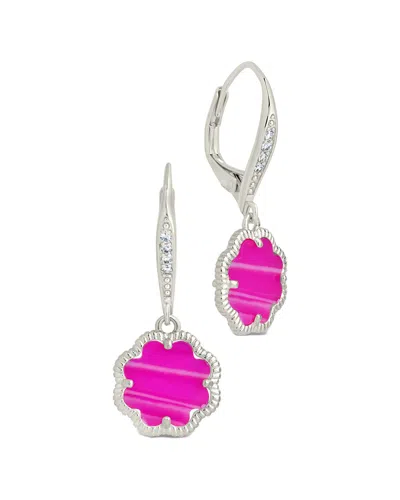 STERLING FOREVER STERLING FOREVER ROSE PETAL SHORT DROP EARRINGS