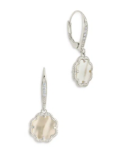 STERLING FOREVER ROSE PETAL SHORT DROP EARRINGS