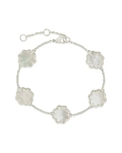 Sterling Forever Rose Petal Station Bracelet In Metallic