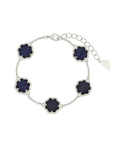 Sterling Forever Rose Petal Station Bracelet In Metallic