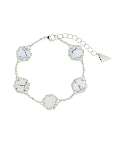 STERLING FOREVER STERLING FOREVER ROSE PETAL STATION BRACELET