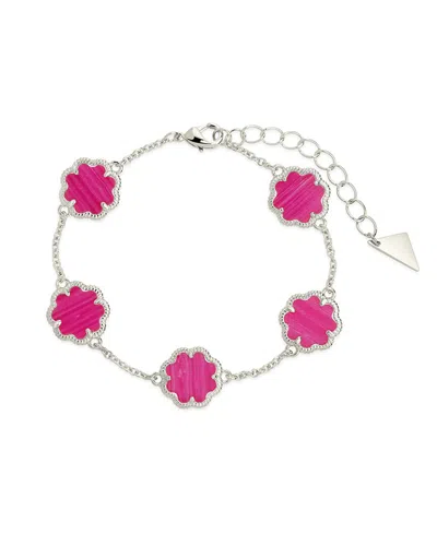 STERLING FOREVER STERLING FOREVER ROSE PETAL STATION BRACELET