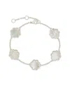 Sterling Forever Pearl Station Bracelet In Silver,mother Of Pearl