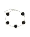 Sterling Forever Black Onyx Station Bracelet In Silver,onyx