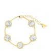 Sterling Forever Rose Petal Station Bracelet In White