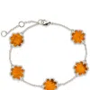 Sterling Forever Rose Petal Station Bracelet In Yellow