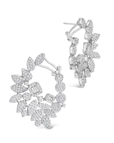 Sterling Forever Rosie Cz Drop Stud Earrings In Silver
