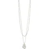 Sterling Forever Roslyn Cubic Zirconia Molten Charm Layered Necklace In Silver