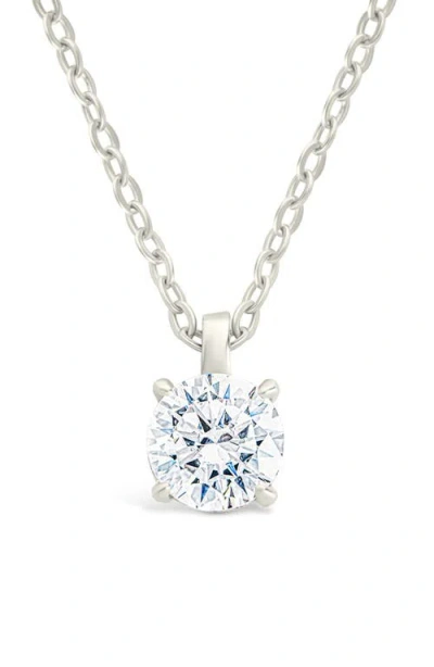 Sterling Forever Round Cubic Zirconia Pendant Necklace In Orange