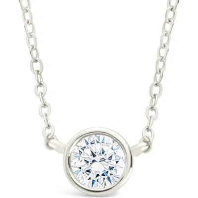 Sterling Forever Round Cubic Zirconia Pendant Necklace In Silver