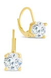 Sterling Forever Round-cut Cubic Zirconia Hoop Earrings In Gold
