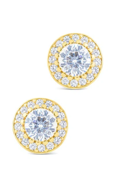 Sterling Forever Round Cut Cubic Zirconia Stud Earrings In Metallic