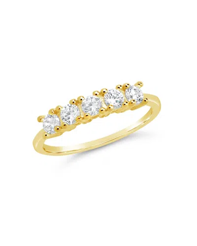 Sterling Forever Rowan Cz Thin Ring In Gold
