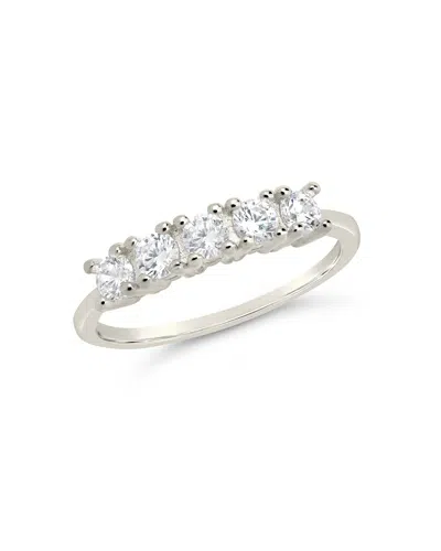 Sterling Forever Rowan Cz Thin Ring In Silver