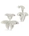 Sterling Forever Rowena Butterfly Drop Stud Earrings In Silver