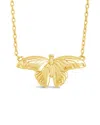 Sterling Forever Rowena Butterfly Pendant Necklace In Gold