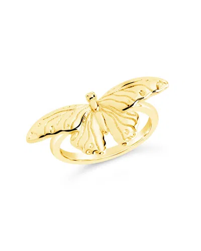 Sterling Forever Rowena Butterfly Ring In Gold