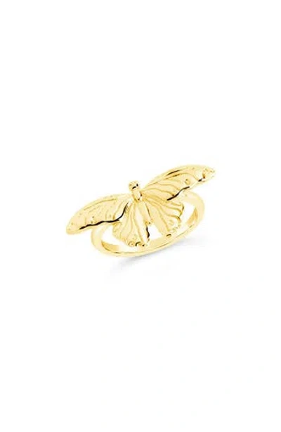 Sterling Forever Rowena Butterfly Ring In Gold